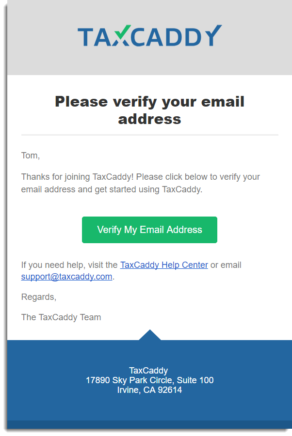 Tap verify my email address from invite