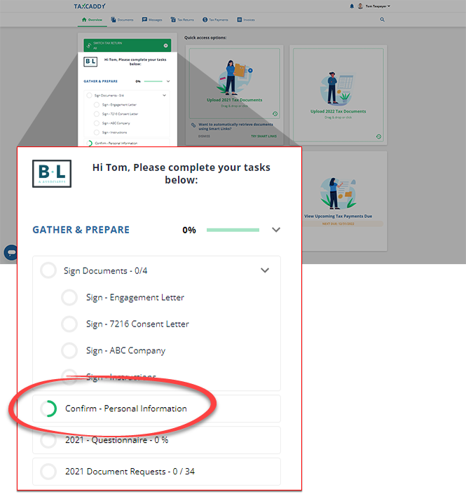 Click Personal Information on the Task list
