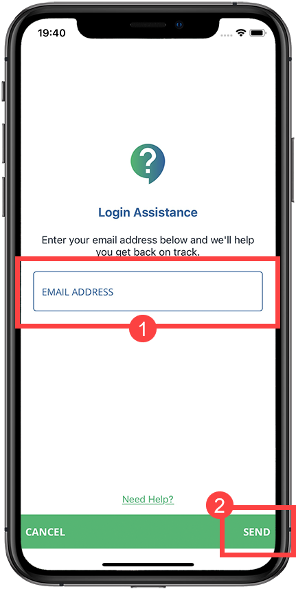 Provide email for Login Assistance