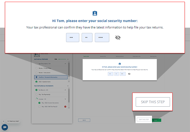 Step 1. Enter personal information