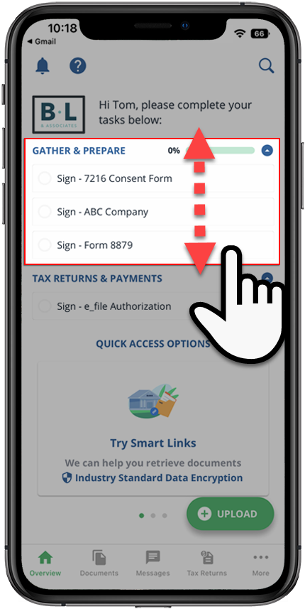 Tap a task from the Task List
