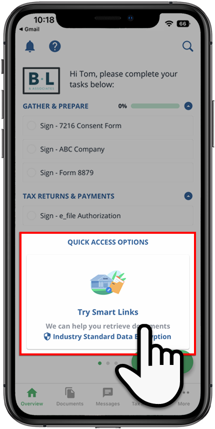 Tap Quick Access Tile on iOS