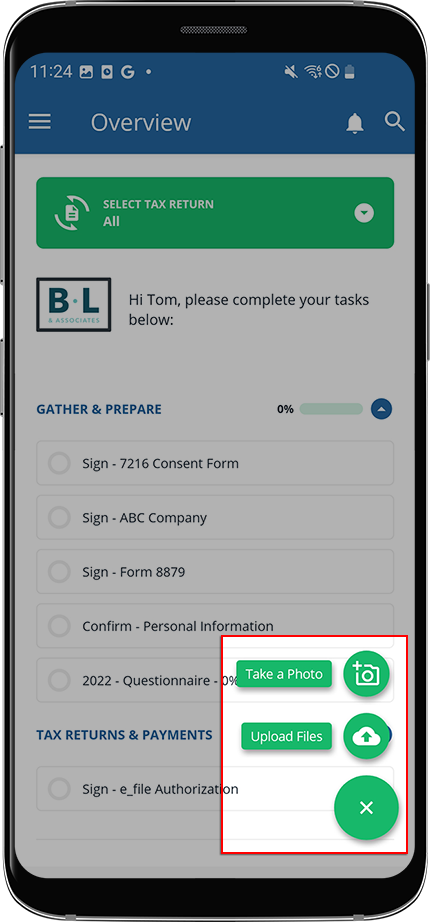 Android Upload options