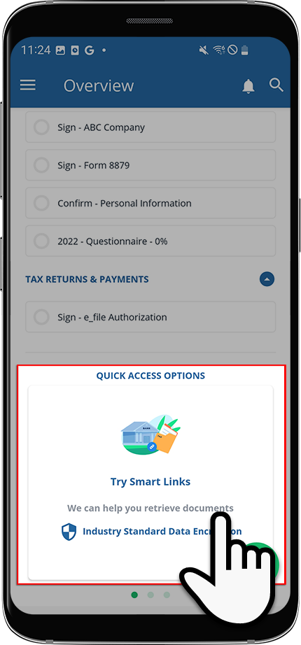 Tap Quick Access tile for Android