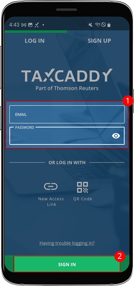 Provide login information to log in
