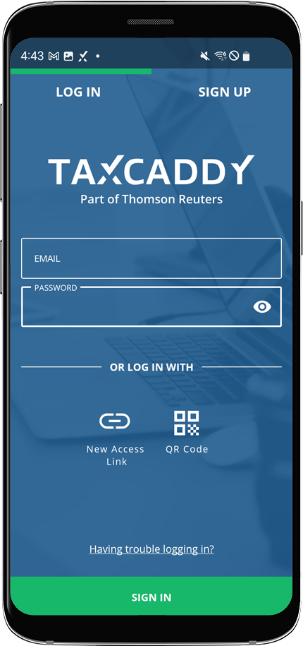 Login screen on Android