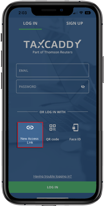 Tap New Access Link