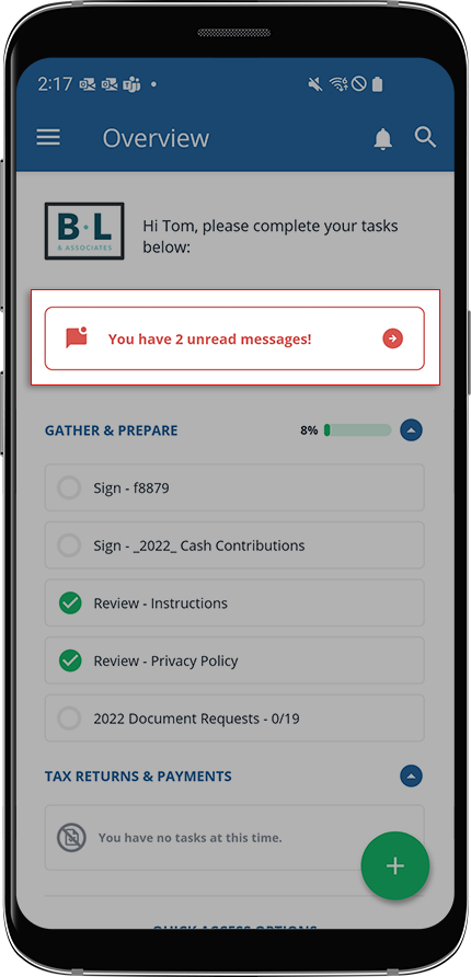 Android alert for unread message