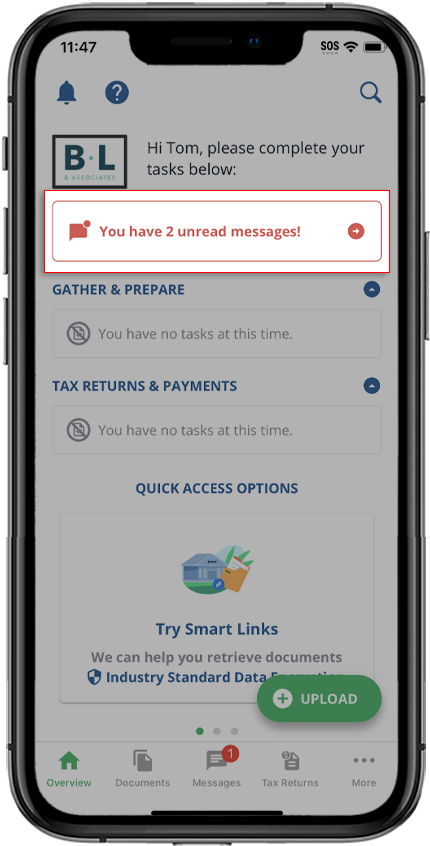 iOS alert for unread message