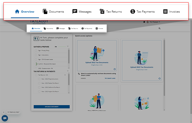 Zoomed in view of the Overview screen's navigation bar