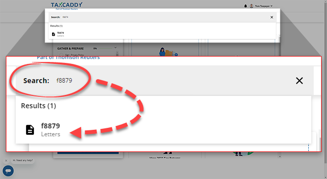 Example of search results on Overview