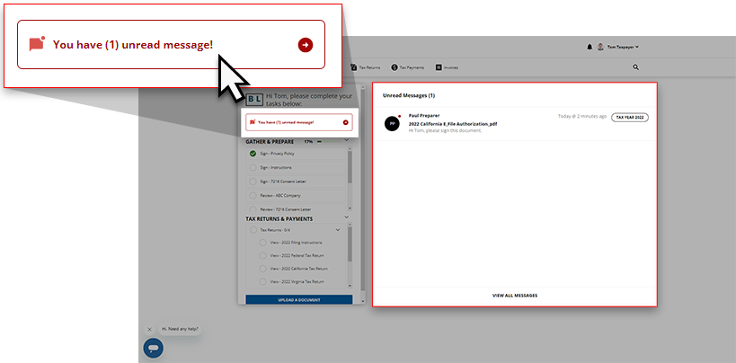 Unread Message Banner.