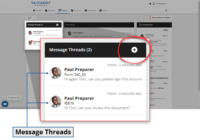 Multiple message threads and the New Message icon