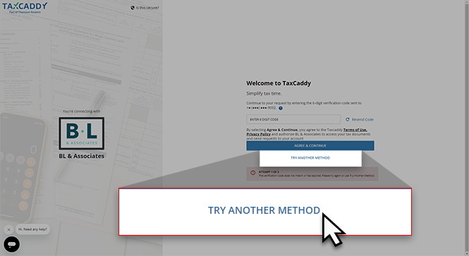 Click TRY ANOTHER METHOD
