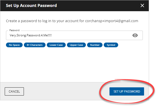 Adequate password provided
