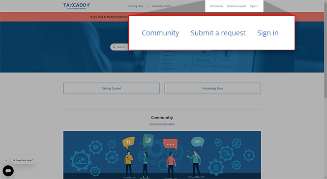Click Submit a Request