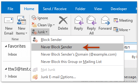 Updating your Safe Senders list in Outlook – TaxCaddy