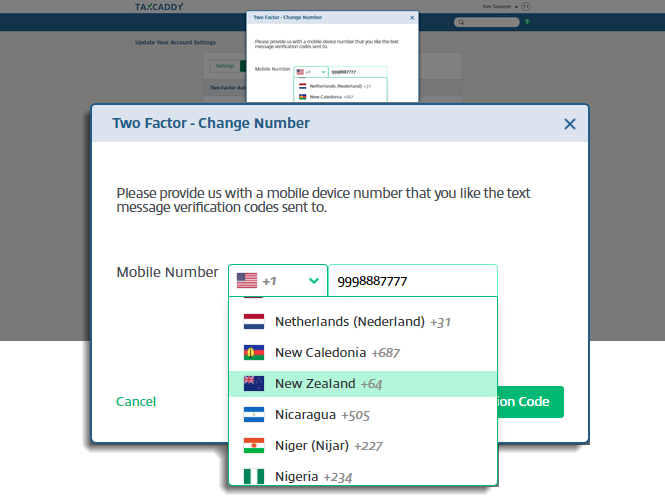 Updating your phone number – TaxCaddy