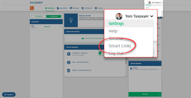Overview_-_User_menu_-_Smart_Links.png