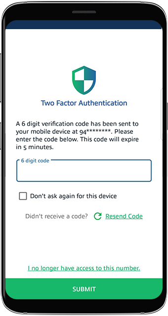 Provide the one time password