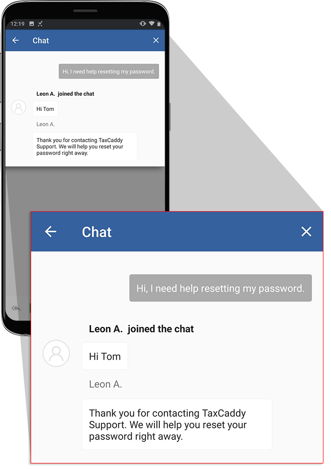 Live Chat interface