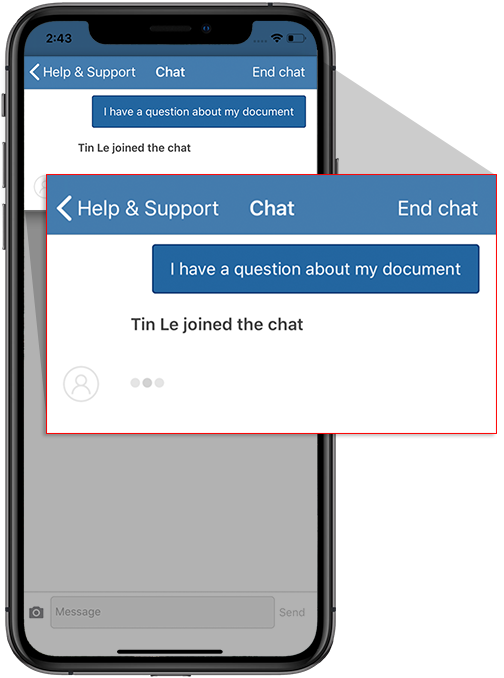 TaxCaddy chat window