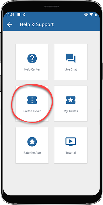 Tap Create Ticket