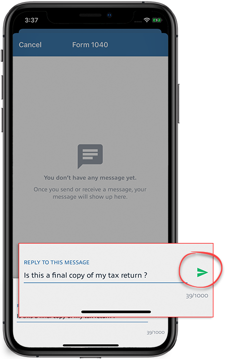 Messaging your tax professional about your return – TaxCaddy