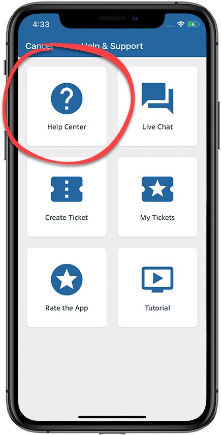Tap Help Center