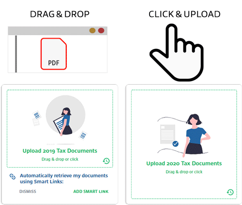 GIF of Drag and Drop option to upload document