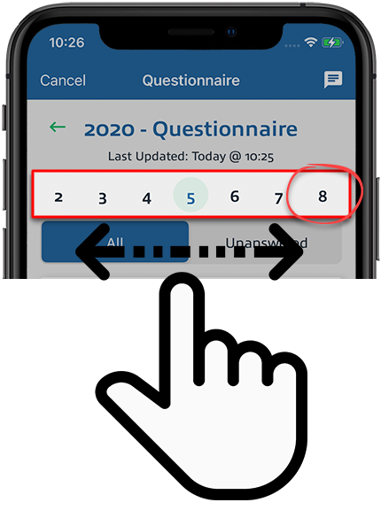 Question navigation on iOS